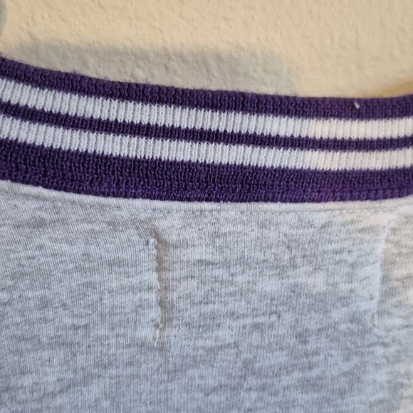Vintage Gray Sweatshirt with Purple Trim - Picture 3 of 5